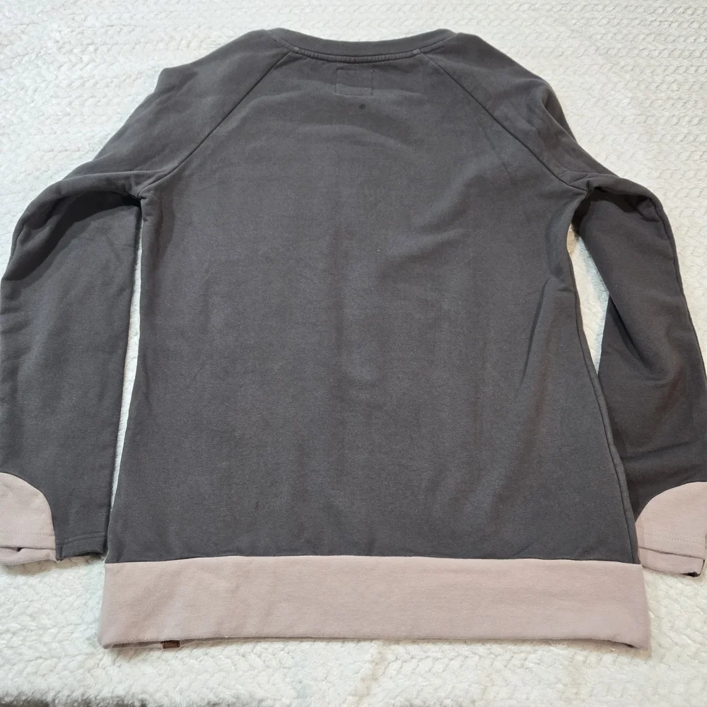 Ampersand Avenue Womens Size Large Side Zip Pullover Charcoal & Dusty Mauve - Picture 7 of 10
